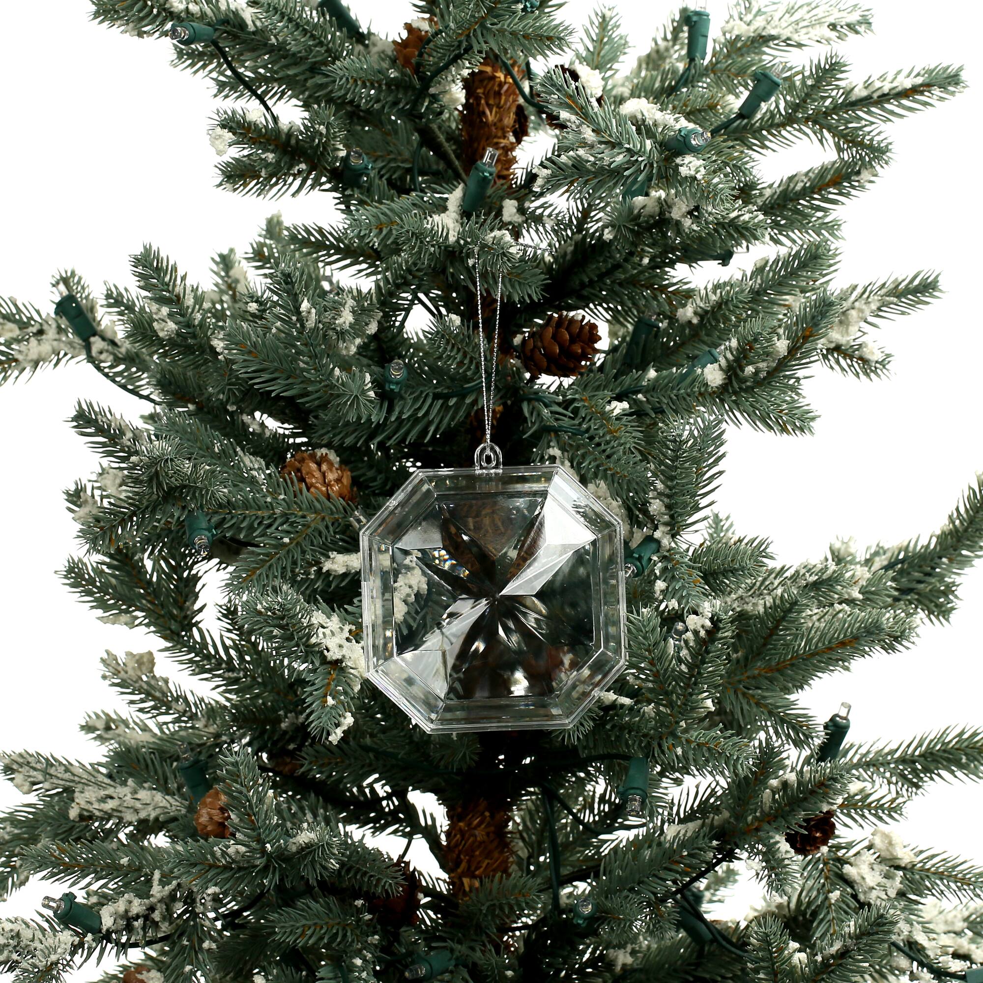3 Pack 4.25" Clear Fillable DIY Plastic Gem Ornaments by Make Market®